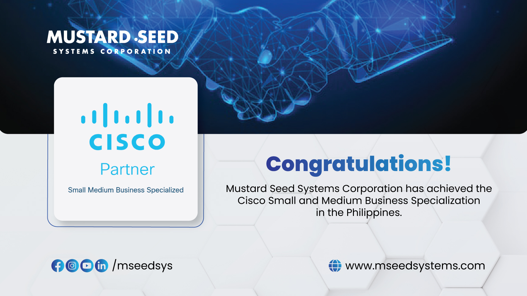 Read more about the article Mustard Seed Systems Corporation Attains Cisco Small and Medium Business Specialization in the Philippines