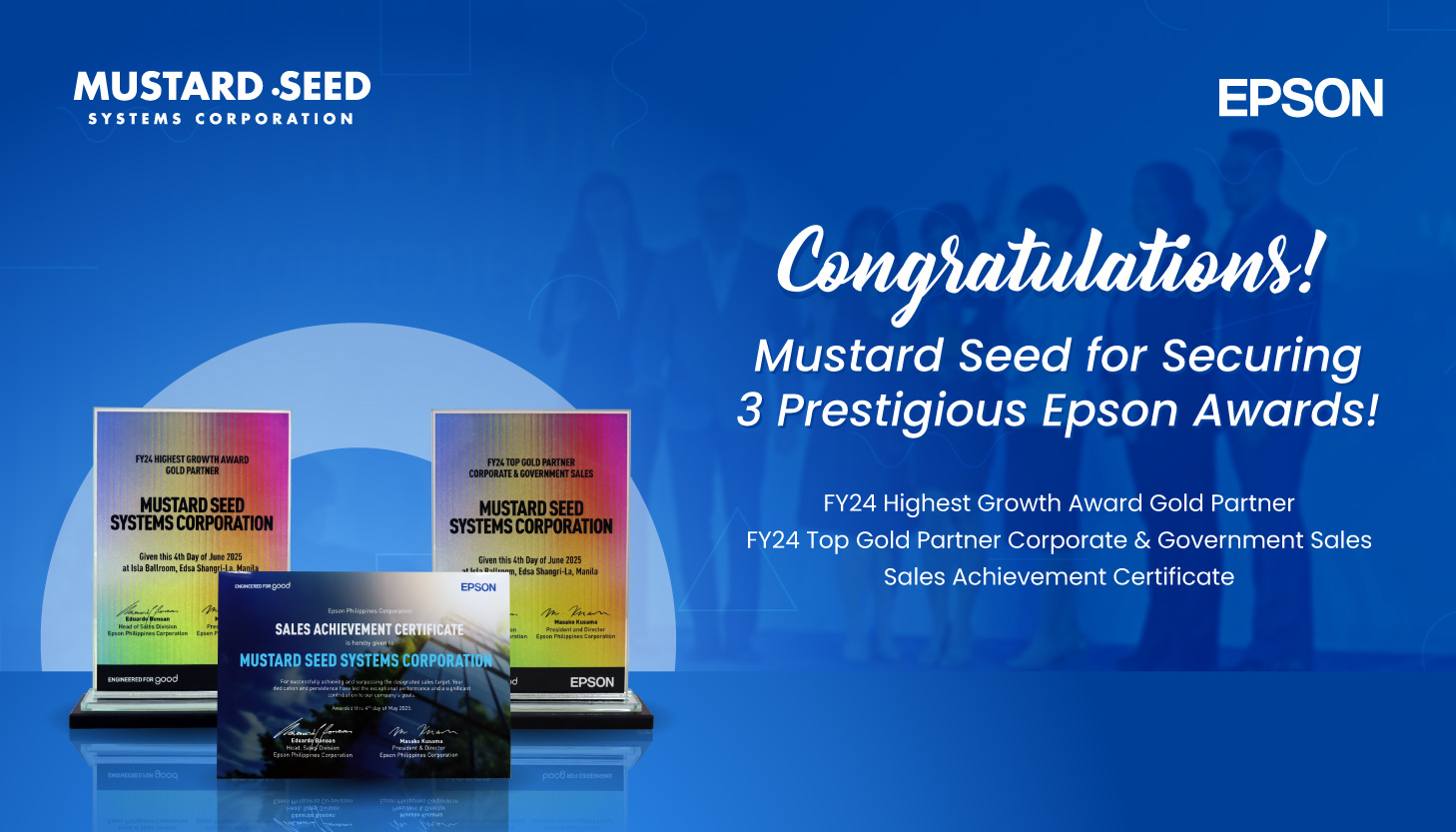 You are currently viewing Mustard Seed Systems Corporation Secures Three Prestigious Epson Awards, Reinforcing Leadership in Government and Corporate Technology Solutions